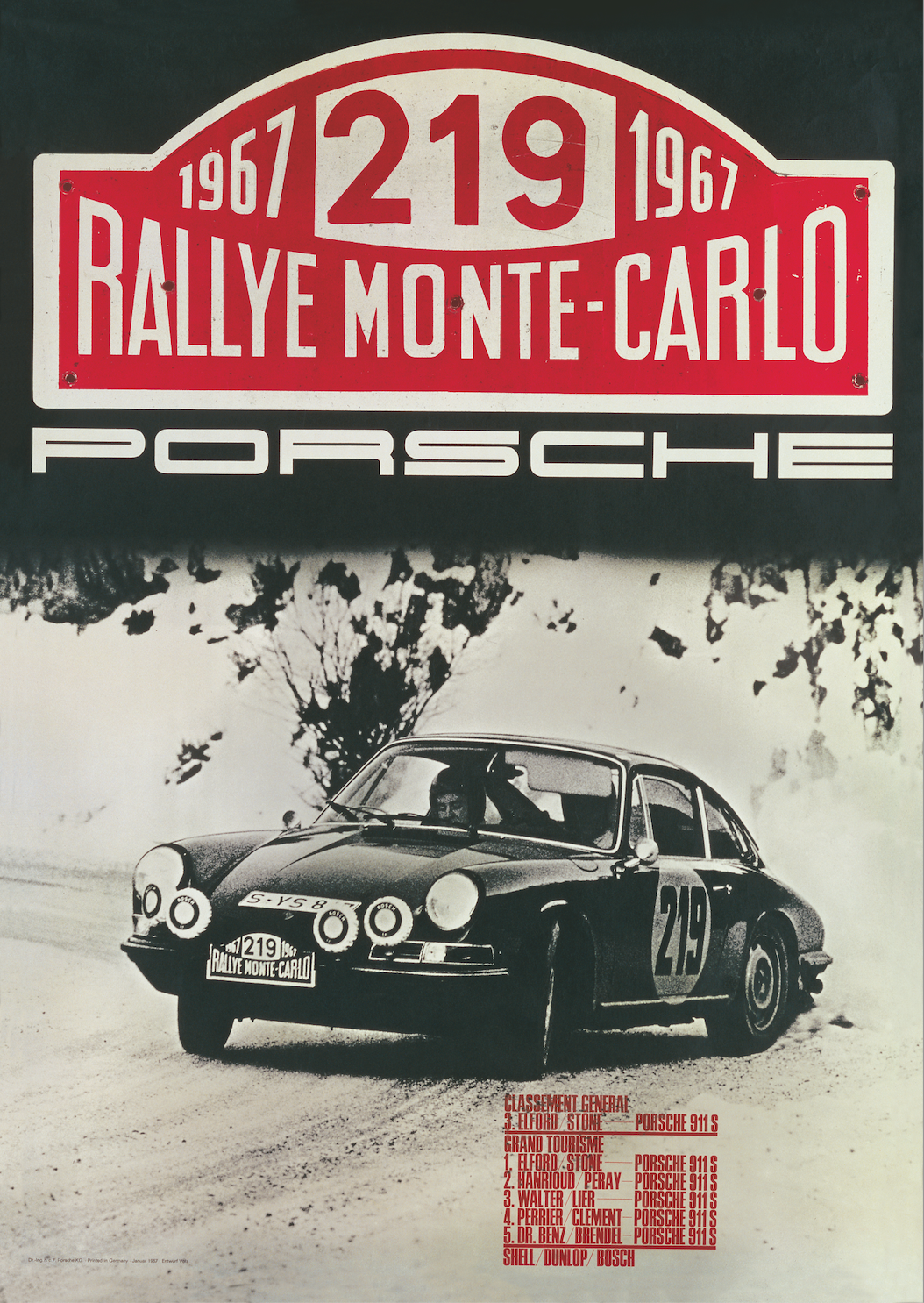 1967 Monte Carlo Rally poster A1